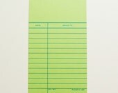 Green Library Cards - Set of 25
