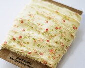 Frayed Floral Calico Fabric Ribbon - 5 yards