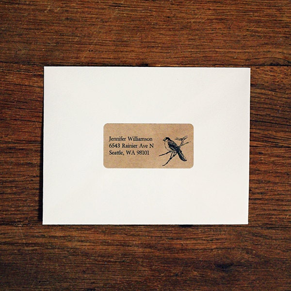 Custom Return Address Labels - Bird, One Sheet of 24 Labels