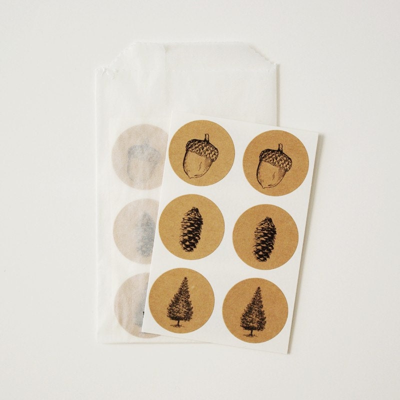 Woodland Envelope Seal Stickers - Set of 24