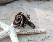 Rose Ring in Woven Copper