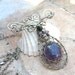 amethyst necklace in sterling silver with moonstone and onyx