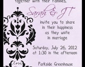 Definitely Different Damask Invitation Inspired by Sarah DIY PRINTABLE