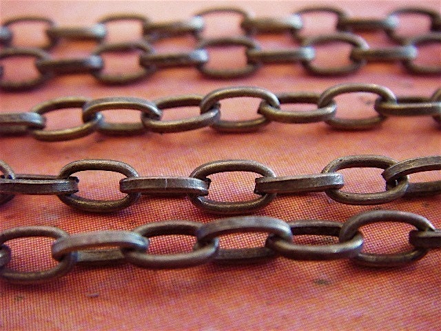 Jules Verne - 5 Foot - Steampunk - Antique Bronze Cross Chain