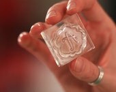 Clear Calligraphy Monogram Rubber Stamp