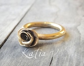 gold plated bronze rose ring