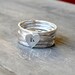 personalized ring handmade sterling silver stackable rings set of 5 - monogram heart ring - stacking rings