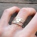 personalized ring handmade sterling silver stackable rings set of 5 - monogram heart ring - stacking rings