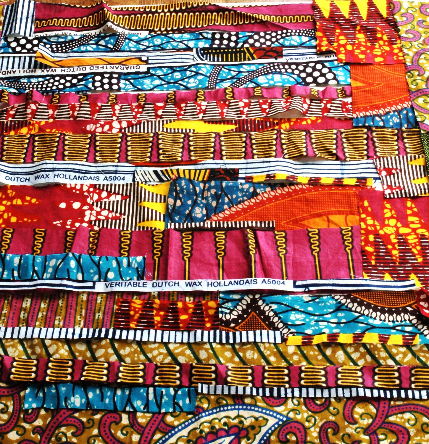 Reserved 2 sets MIXED BATIK Strips and 1 yard Myth and mystic print - Genuine wax print 100 per cent cotton