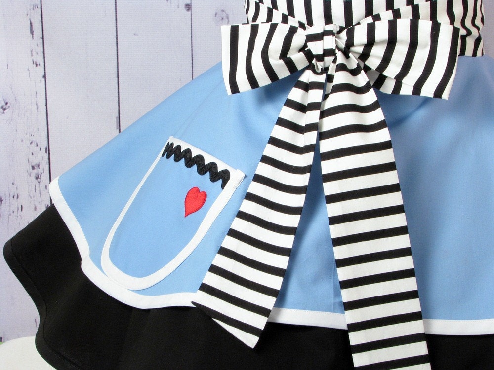 Enchanted Alice Apron for Tea Time in Alice Blue by Dots Diner -- in stock
