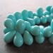 Czech Glass Teardrop Beads 9 x 6mm Smooth Opaque Turquoise - 50 Pieces