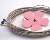 Guitar Pick Hair Flower - Pink and Black - Ready to Ship