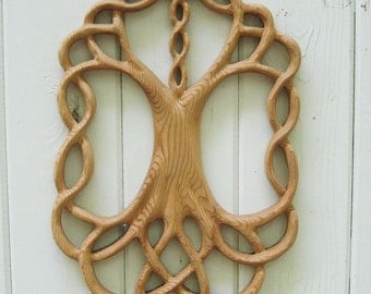 Tree of Life Celtic Wood Carved Knot - Yggdrasil - World Tree