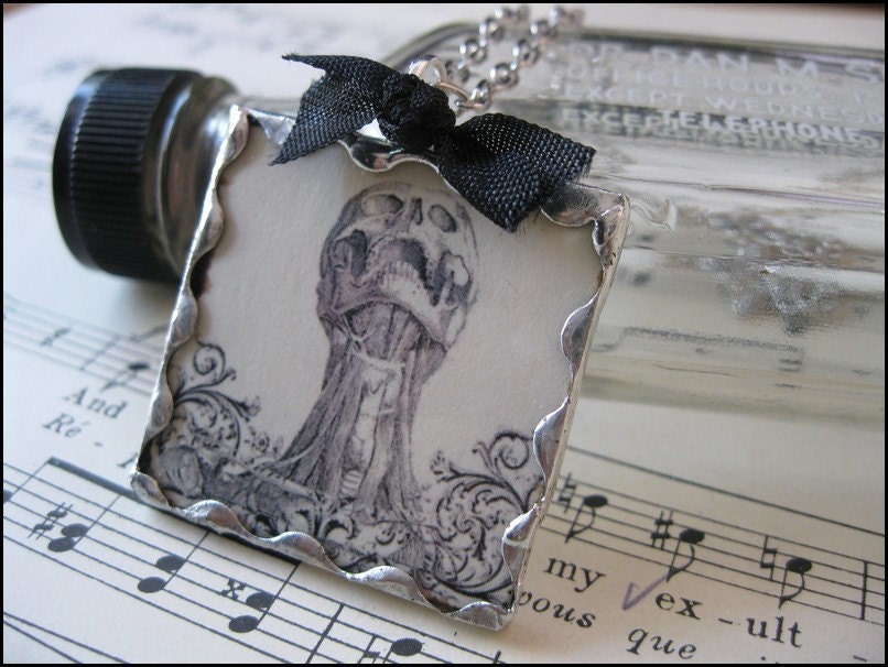 Inspiratinal Skeleton Anatomy Victorian Cameo Pendant Necklace-Follow Your Dreams