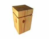 Wood Timber End Table Laptop Side Nightstand Bedside Finger Groove