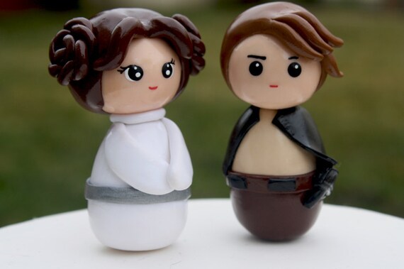 Wedding cake toppers Princess Leia Han Solo Made to order