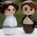 Wedding cake toppers Princess Leia Han Solo Made to order