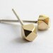 Reserved for Kumali - Geometric Gold Stud Earrings - Faceted Jewelry - Gold Studs
