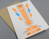 awesome meter letterpress card