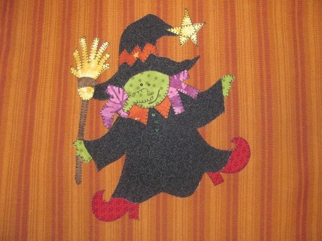 Witchy Poo Applique  Pattern for Tea Towel