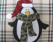 Jolly Penguin Applique PDF Pattern for Tea Towel