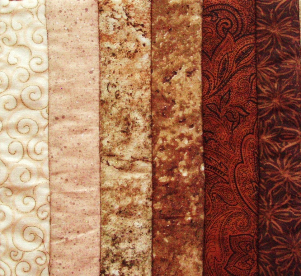Quilted Potholder  / Hotpad -- Ombre Sand Colored Colorwash in Shades from Ecru to Dark Brown with Brown Tropical Backing