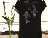 Two Tough Goldfish Black Organic Scoop Neck Cotton Tee