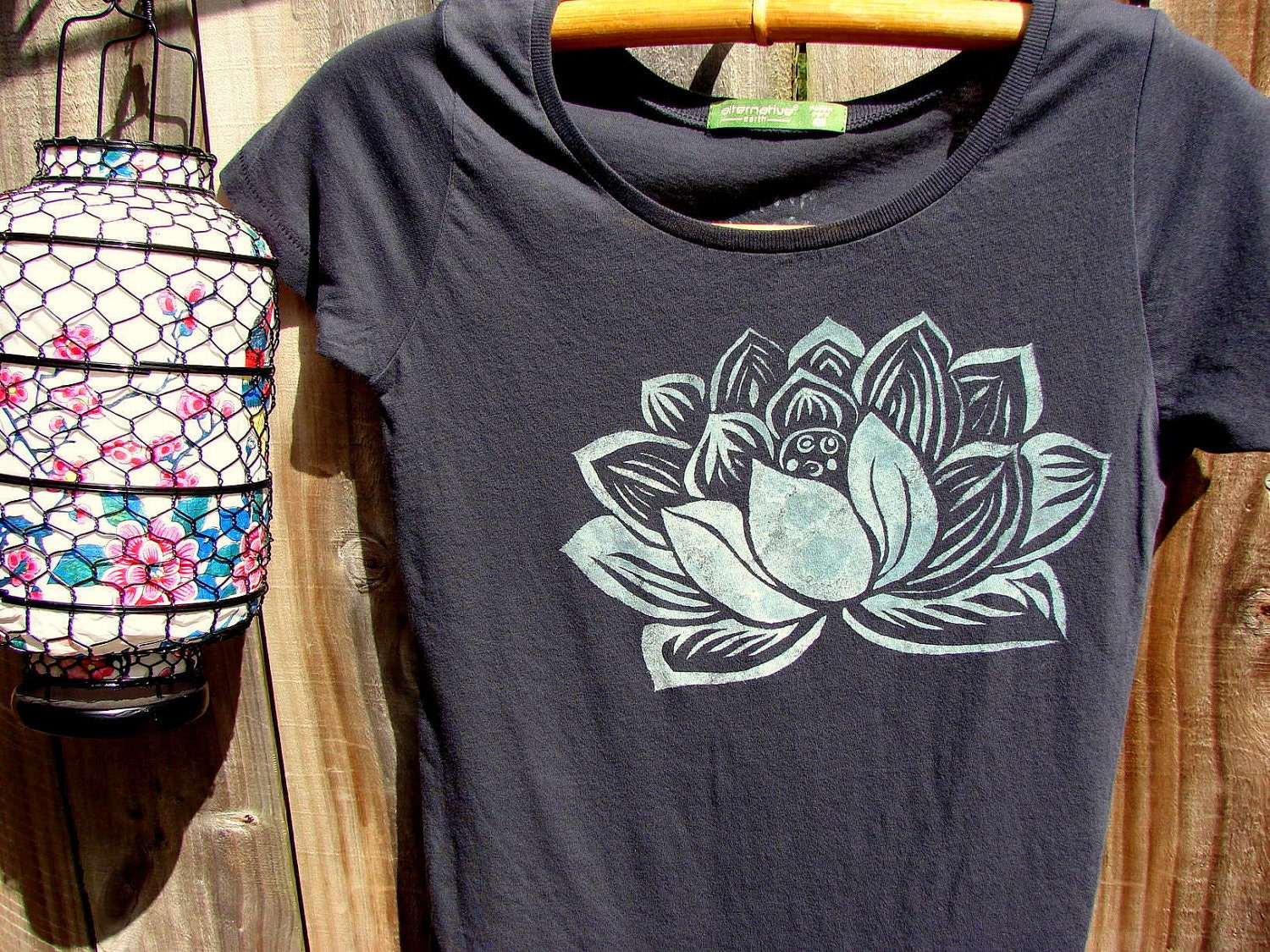 Indian Lotus Organic Cotton Tee - Charcoal