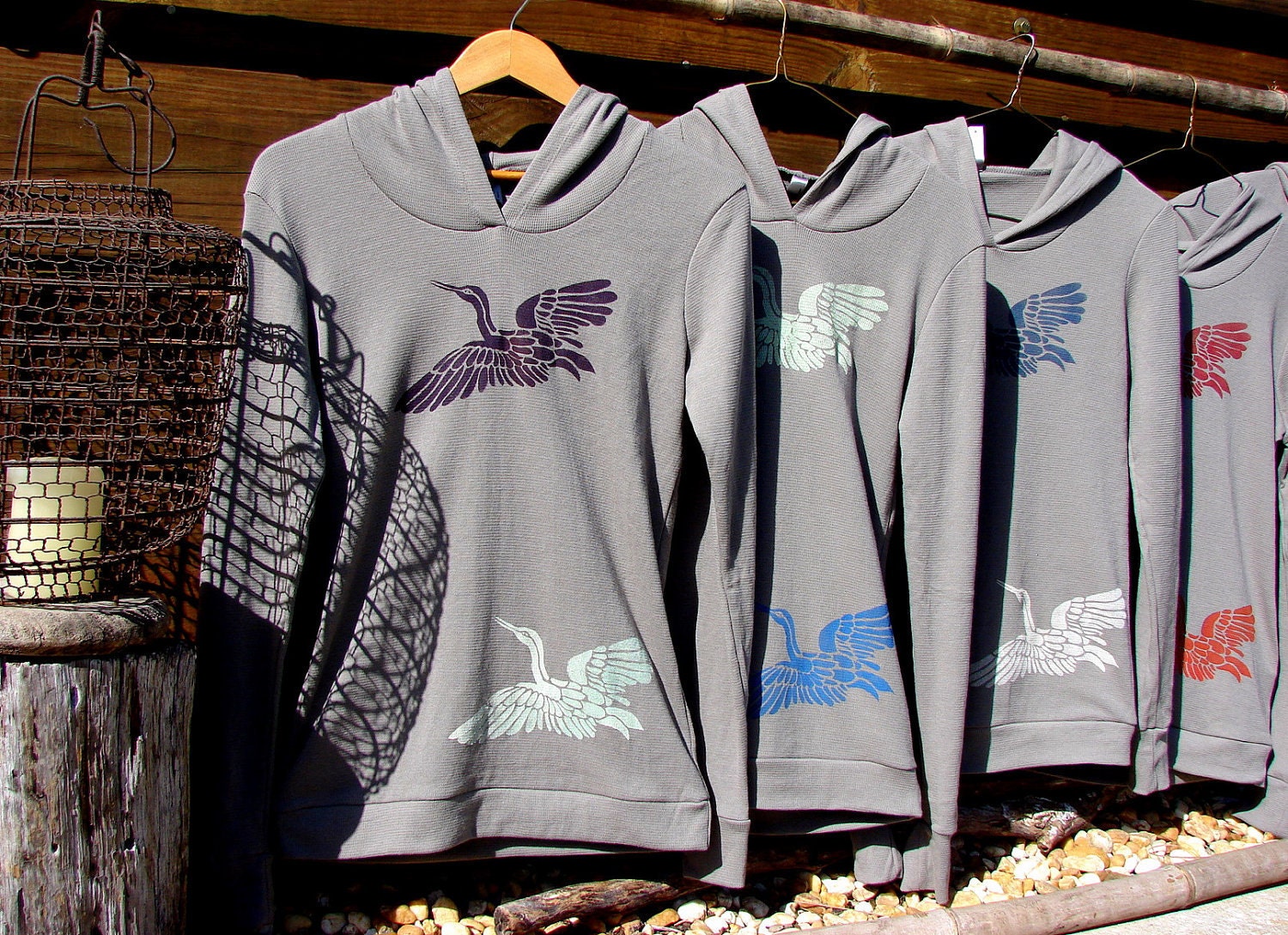 Japanese Cranes Long Sleeve Hoodie