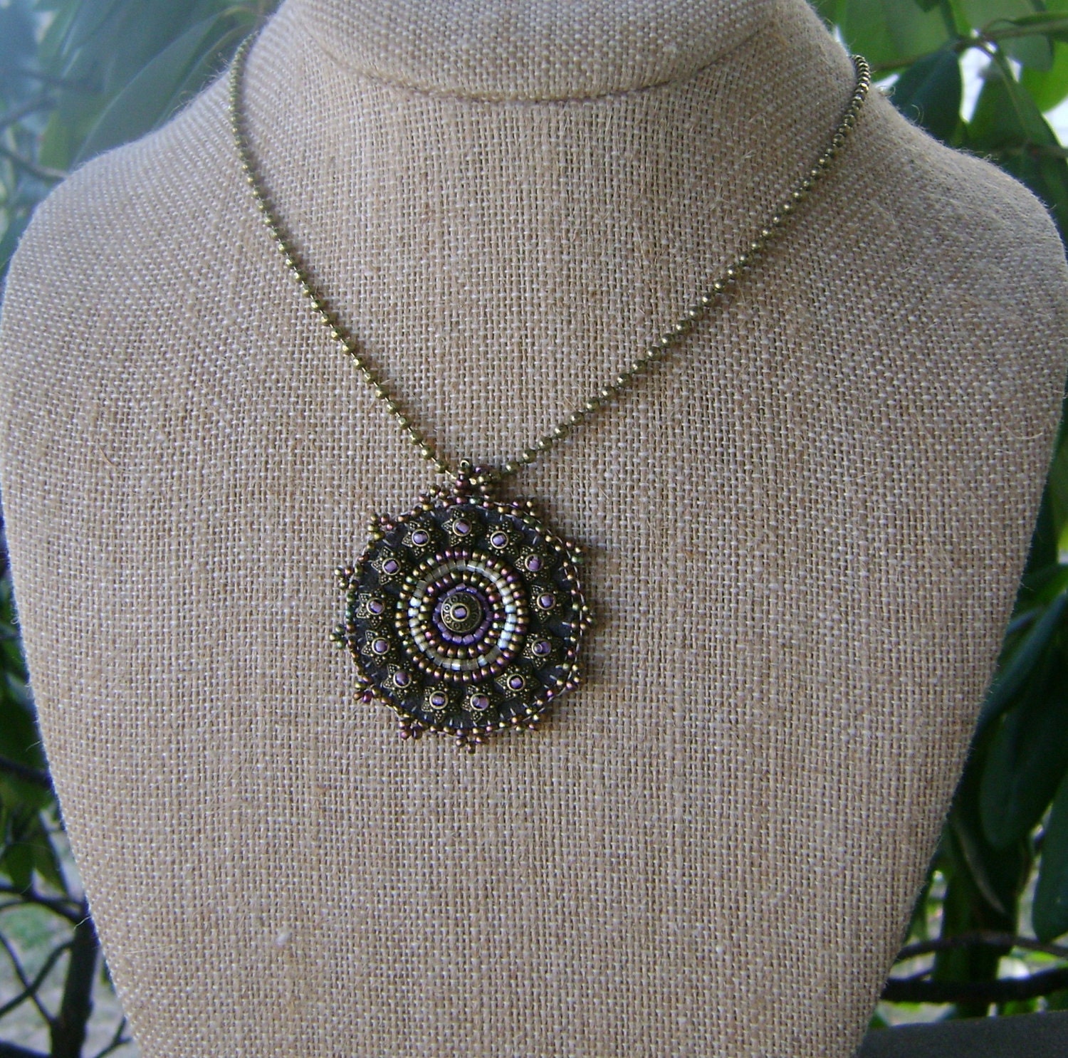 Antiqued Purple Necklace
