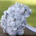 Designer Wedding Bouquet - Bridal Arrangement in Silver and White - One of a Kind
