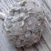 Designer Wedding Bouquet - Bridal Arrangement in Silver and White - One of a Kind
