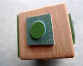 Rubber Stamp Cube with 4 Polka Dots // 4 Stamps in 1