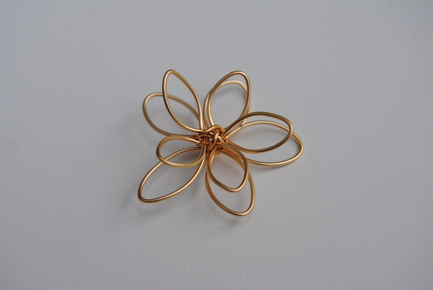 Large Gold 3 Dimensional Flower Charm 2 Layer