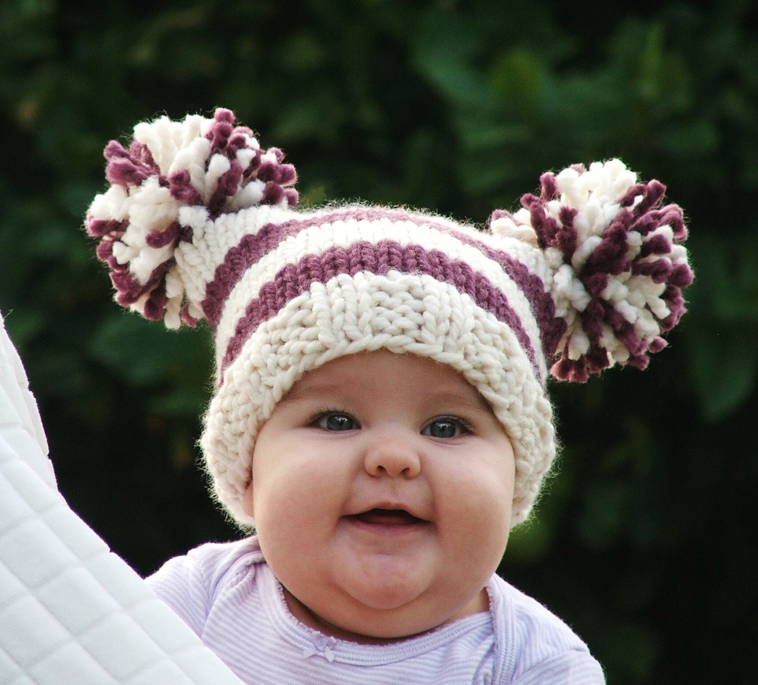 Baby Girl Clothes - Baby Knit Hat - Newborn Girl - Knitted Hat - Pom Hat - Infant Jester -  0-48mo