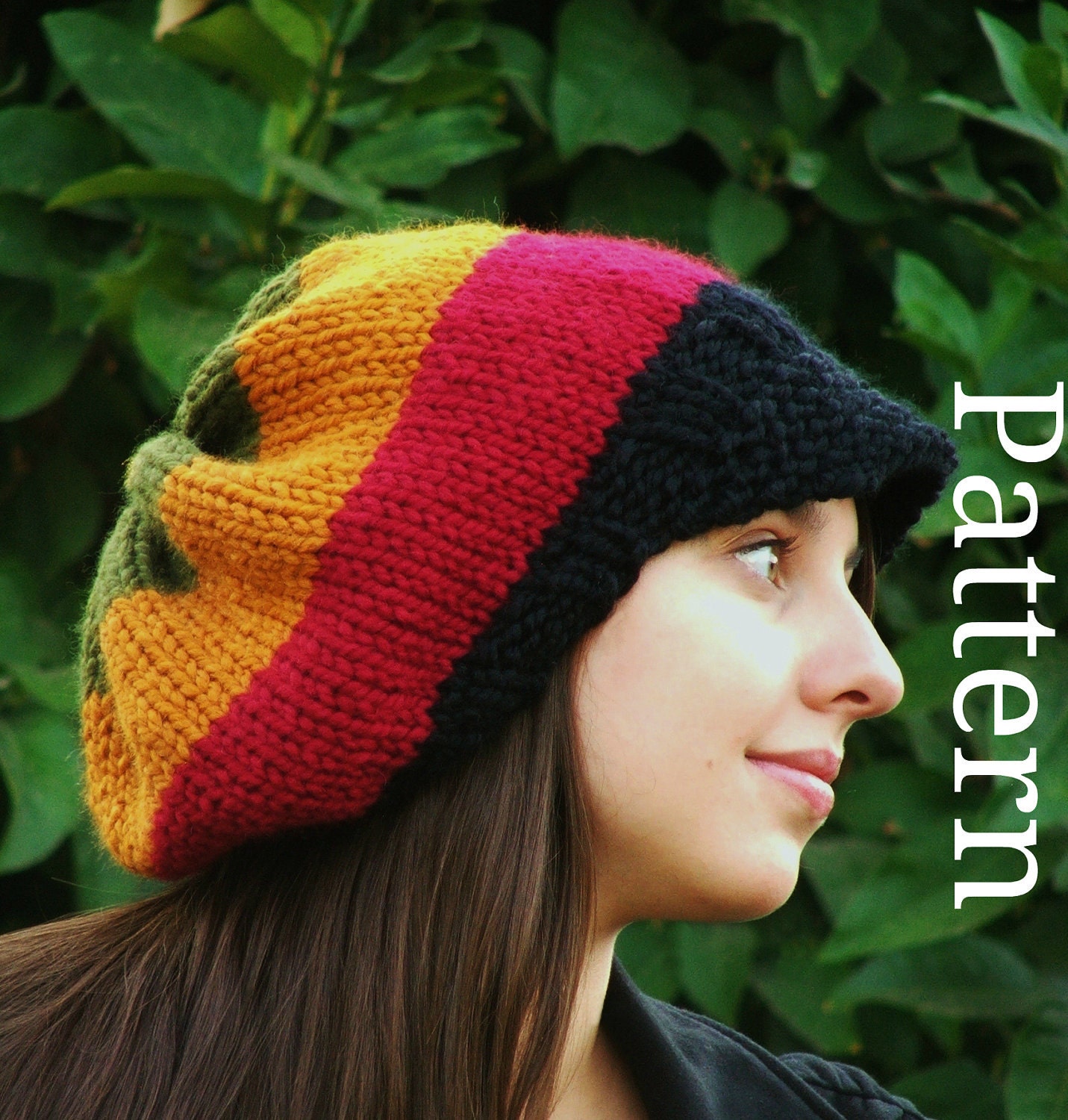 Knitting Pattern - Knit Hat Knitting pattern PDF - Rasta Hat Pattern - Winter Accessories Reggae Hat with or without brim