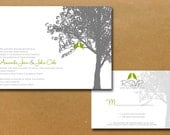 Maple Tree Love Birds Wedding Invitation Set - Sample