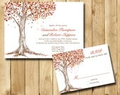 Warm shades of Fall Wedding Invitation - Sample