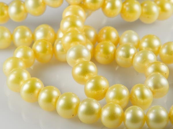 Genuine yellow pearls 6-6.5mm - real pearl necklace  - daffodil yellow pearl - daisy