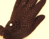 DARK BROWN Gloves..These make you feel special and feminine.. Victorian, Bohemian, Fetish, Lolita, knittting