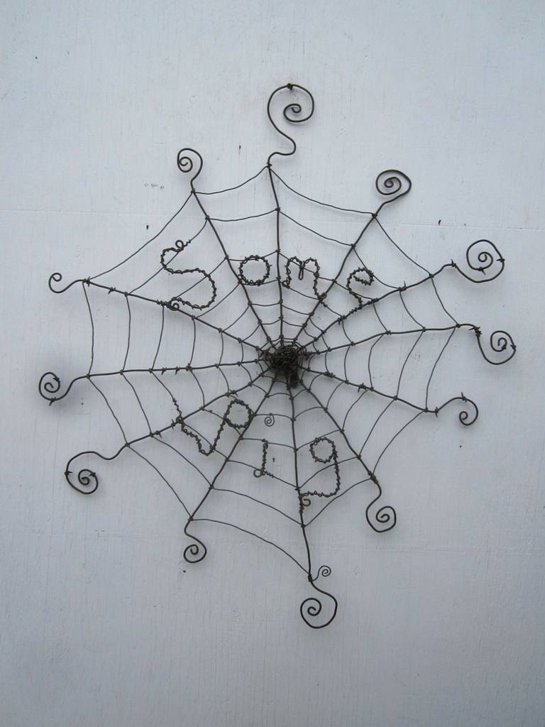 Charlotte's Web Inspired Barbed Wire Spider Web Sculpture Some Pig Made to Order