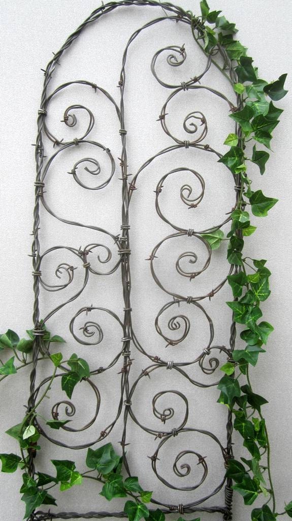 Beautiful Spirals Barbed Wire Trellis Garden Art