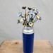 Simple Prairie  Bouquet of Metal Flowers Blue Green and Yellow Gingham In Vintage Thermos