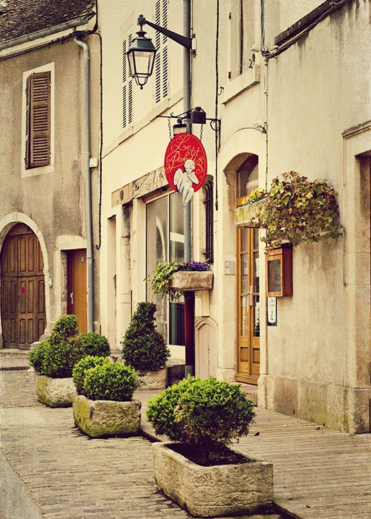 Le P'tit Paradis - Beaune France Photography - French restaurant 5x7 photo - Fine art travel photography