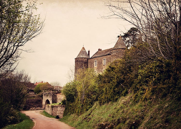 French Medieval Chateau - Brancion - France Travel Photography - Fine Art Photo - Vintage Feel