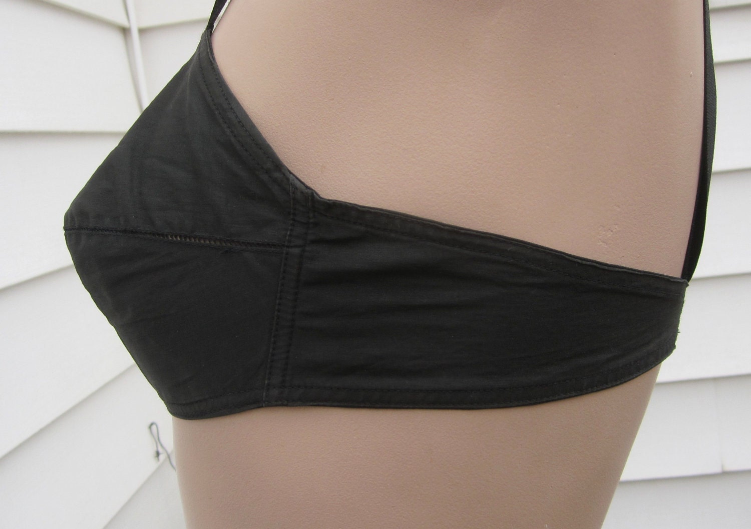 Sexy Vintage 1950's Black Bullet Bra by Perma-Lift- 34A-Pin Up Lingerie