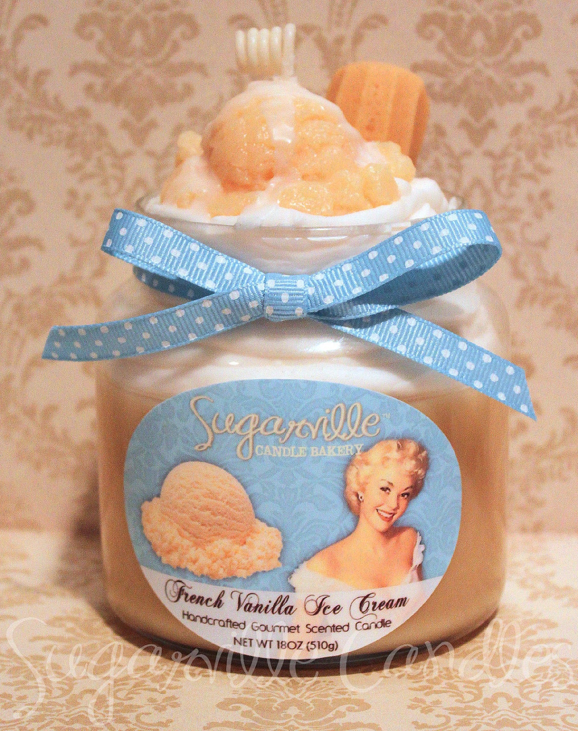 FRENCH VANILLA ICE Cream 18oz. Gourmet Jar Candle
