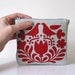 Red Scandinavian Print Recycled Denim Changepurse with Key Ring
