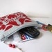Red Scandinavian Print Recycled Denim Changepurse with Key Ring