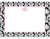 Damask  Flat Correspondence Note Card - Set of 12